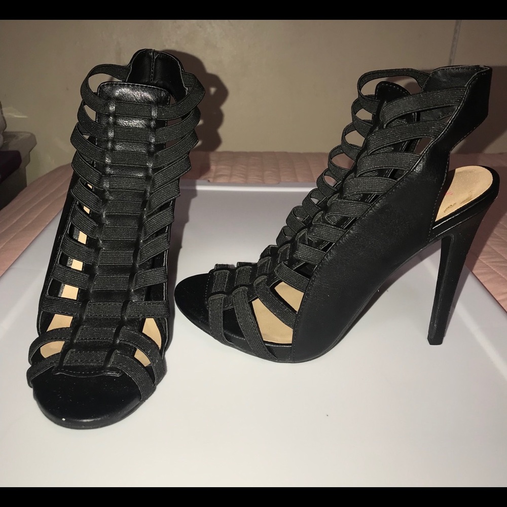 Strapped high heels